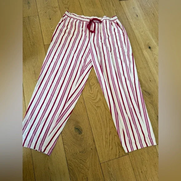 Soma Cool Nights Pajama Pants Red White Stripe Size L Soft Lounge - Picture 2 of 6